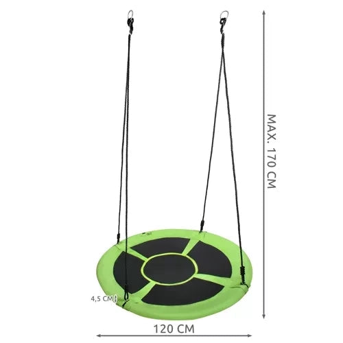 Storknäste gunga 100 cm grön/svart 150 kg väderbeständig inkl kit