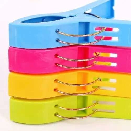 Strandhandduksklämmor klädnypor 12-pack, mixade färger