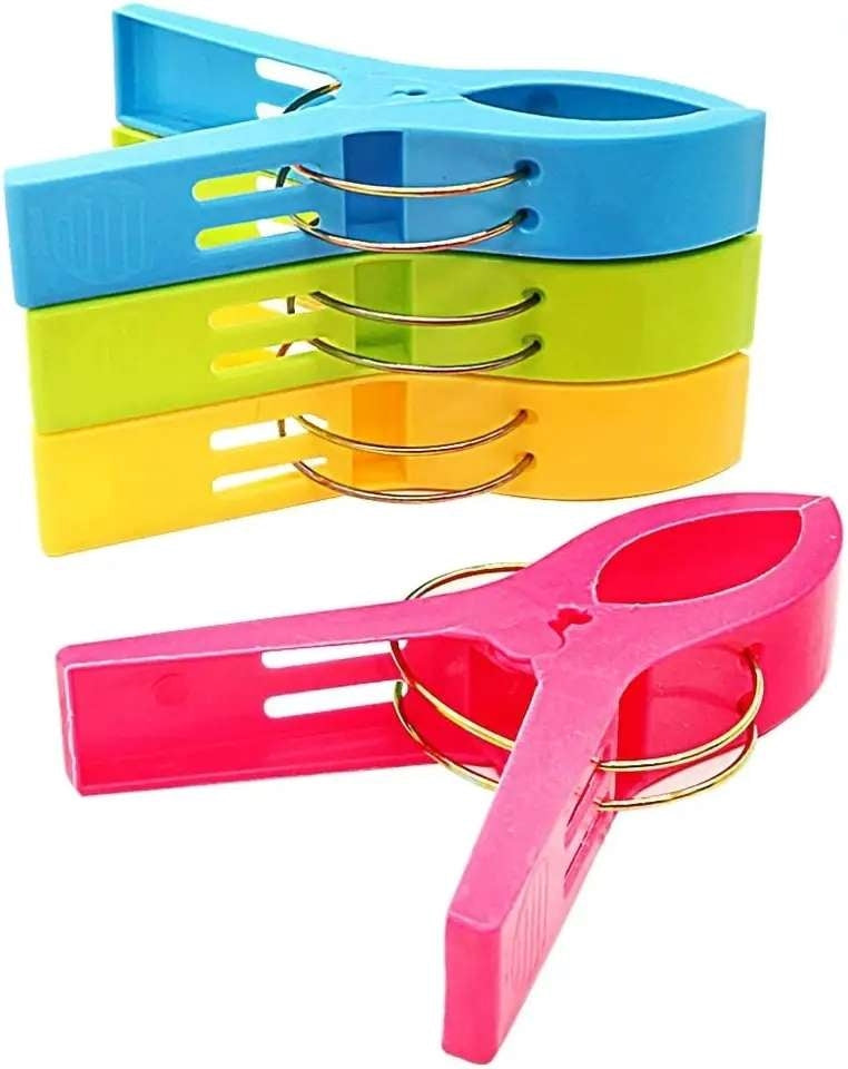 Strandhandduksklämmor klädnypor 12-pack, mixade färger