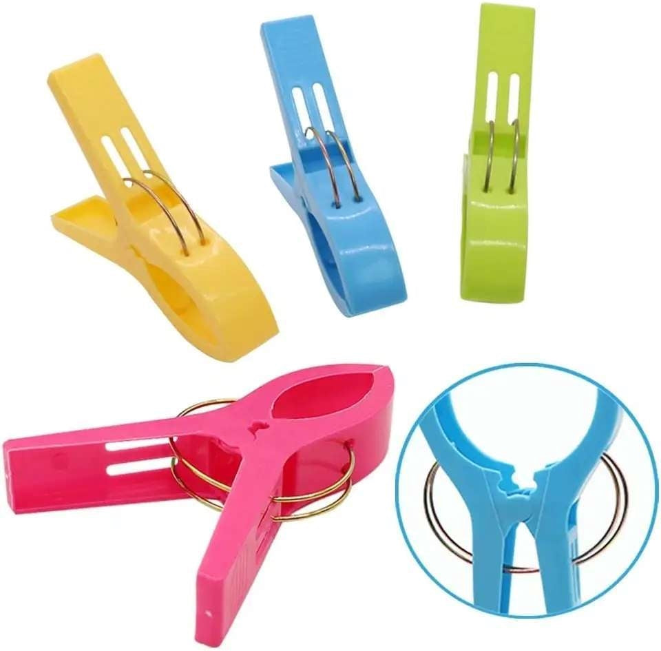 Strandhandduksklämmor klädnypor 12-pack, mixade färger