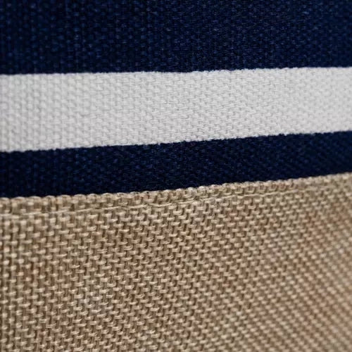 Strand- och picknickväska 22 l 34x48x14 cm marinblå/vit med mini plånbok