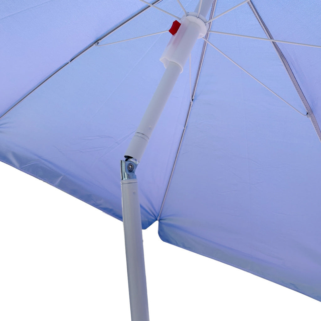 Strandparaply 150 cm UPF 50+ justerbar höjd 140-180 cm blå