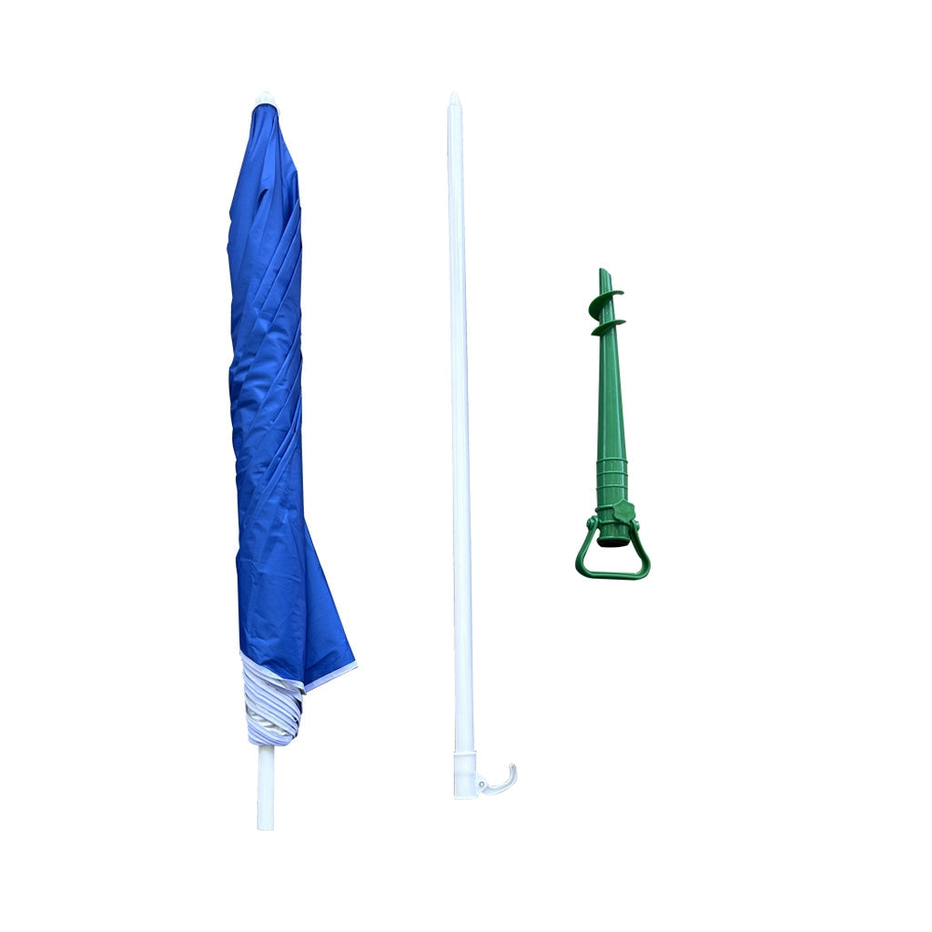 Strandparaply 150 cm UPF 50+ justerbar höjd 140-180 cm blå