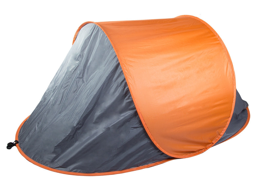 Strandtält pop-up UV-skydd grå/orange 210x130x85 cm