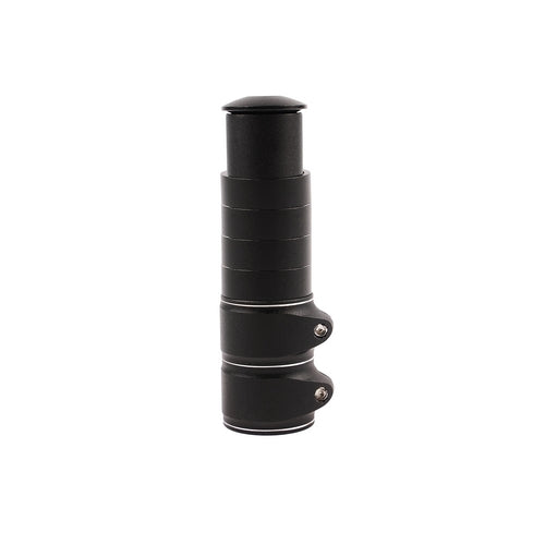 Styrstamsförlängare 28,6 mm (1-1/8) A-head svart, set med ringar