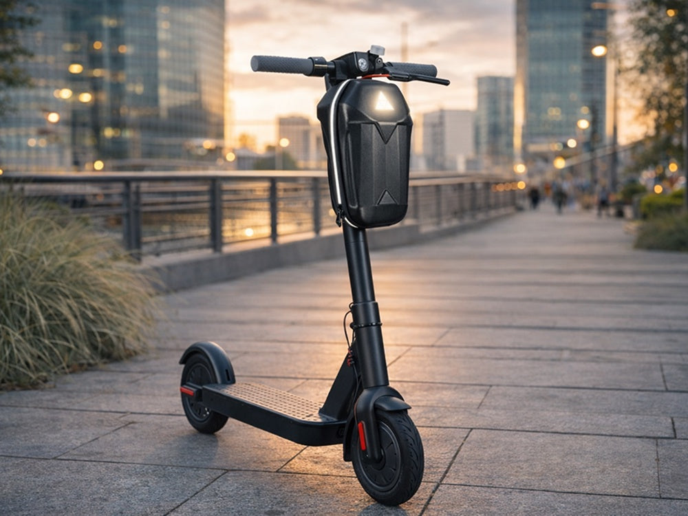 Styrväska för elscooter 5L vattenavvisande EVA/PU med reflex, svart