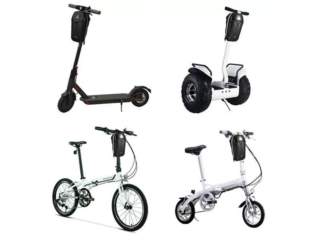 Styrväska för elscooter 5L vattenavvisande EVA/PU med reflex, svart