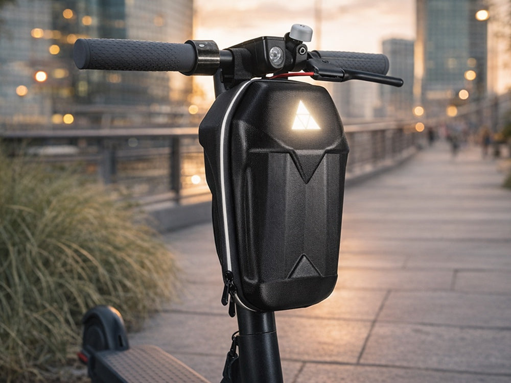 Styrväska för elscooter 5L vattenavvisande EVA/PU med reflex, svart