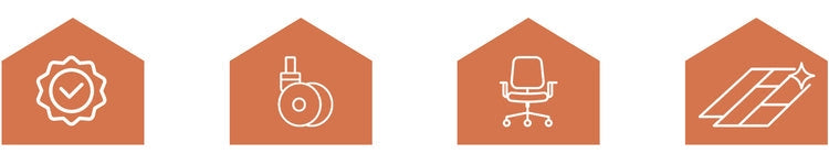 Svänghjul till kontorsstol 2,5" grå 5-pack 11x22 mm fäste