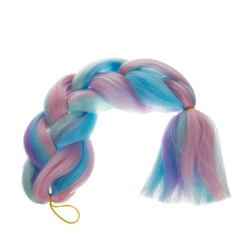 Syntetiska hårflätor ombre blå-lila 60 cm värmetålig fiber