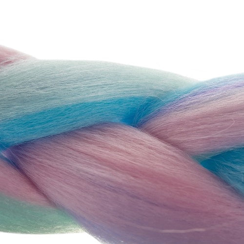 Syntetiska hårflätor ombre blå-lila 60 cm värmetålig fiber