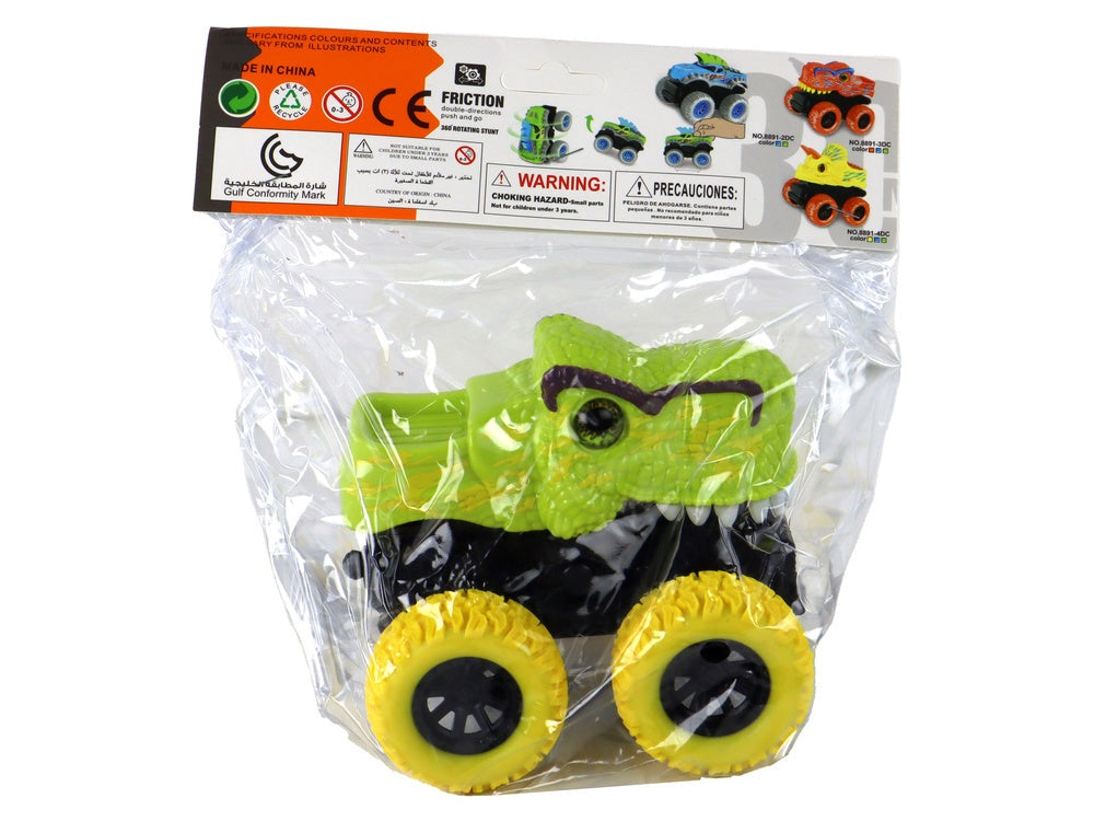 T-Rex dinosauriefriktionsfordon grön 12 cm med gummihjul 3+