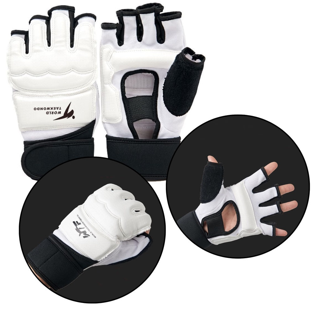 Taekwondo-handskar XS för träning och sparring, 1 par med fodral
