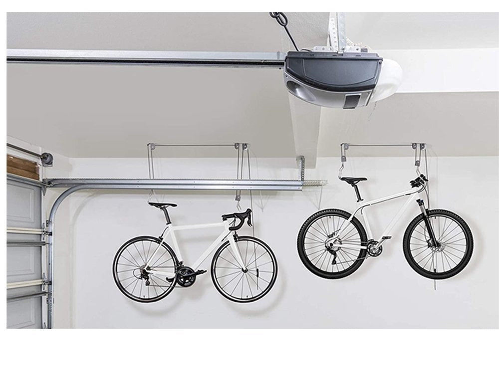 Takmonterat cykelställ med lyftfunktion svart metall