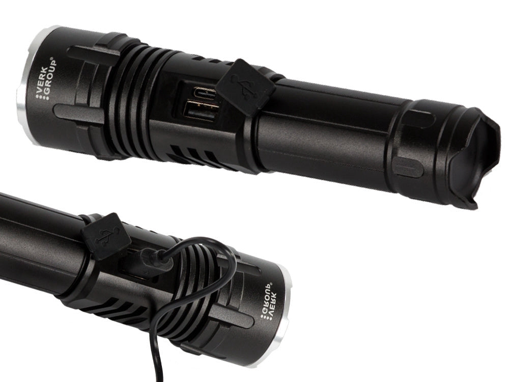 Taktisk LED-ficklampa CREE XHP160 zoom USB-C IPX5