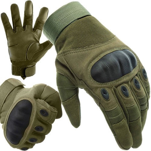 Taktiska handskar touchscreen femfinger khaki storlek L 1 par