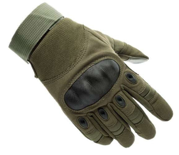 Taktiska handskar touchscreen femfinger khaki storlek L 1 par