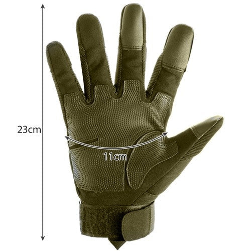 Taktiska handskar touchscreen femfinger khaki storlek L 1 par