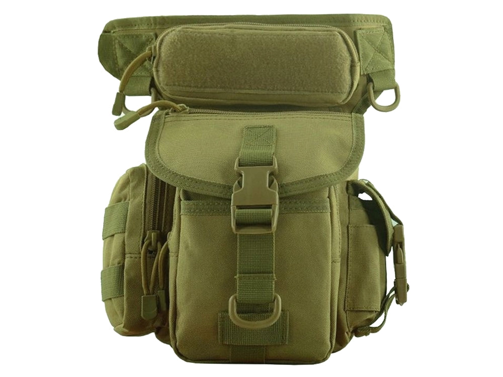 Taktisk benväska/lårväska med 6 fickor vattenavvisande ca 31x20x13 cm