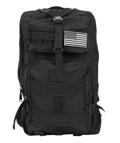 Taktisk ryggsäck 35L vattentålig MOLLE 5 fack svart + patch