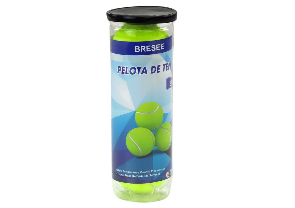 Tennisbollar 3-pack i tub neon gul Ø6,5 cm 50 g CE EN71