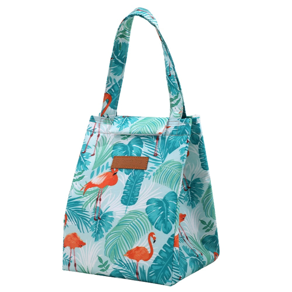 Termisk lunchväska 25x18,5x18 cm vattentålig polyester tropiskt motiv