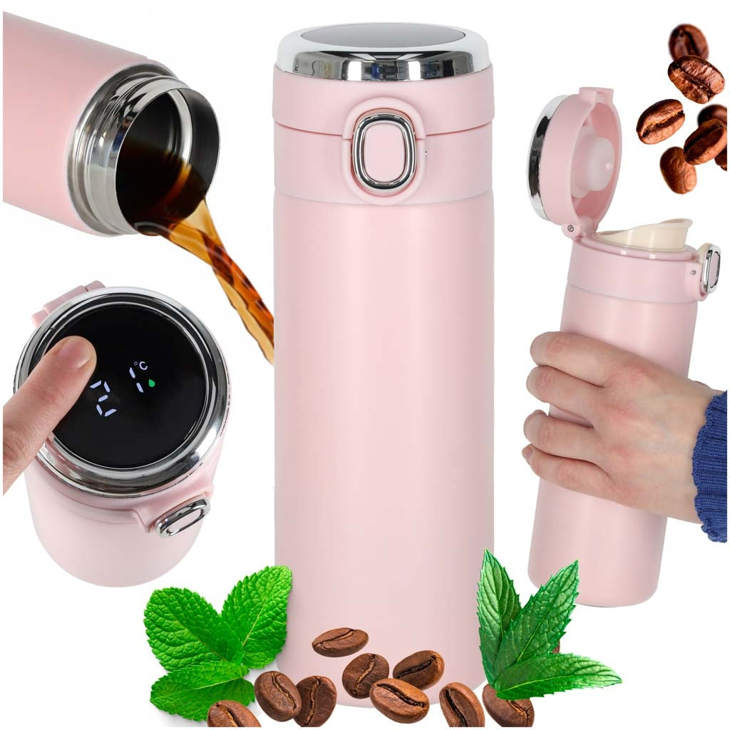 Termosmugg med LED-display och 350 ml kapacitet - Rosa