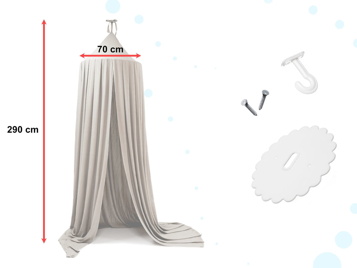 Tipi sängbaldakin för barn grå polyester 290 cm med monteringsset