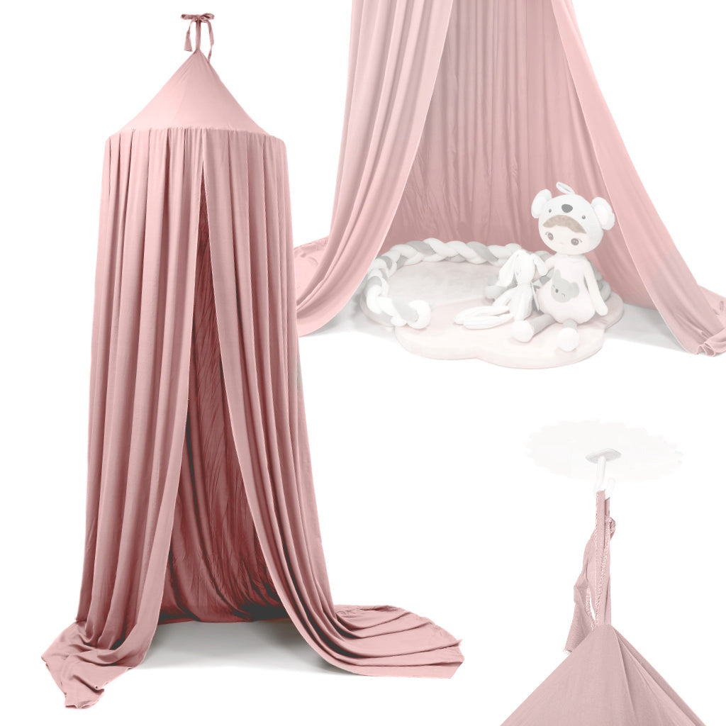 Tipitält draperi ljusrosa polyester 70 cm med monteringsset