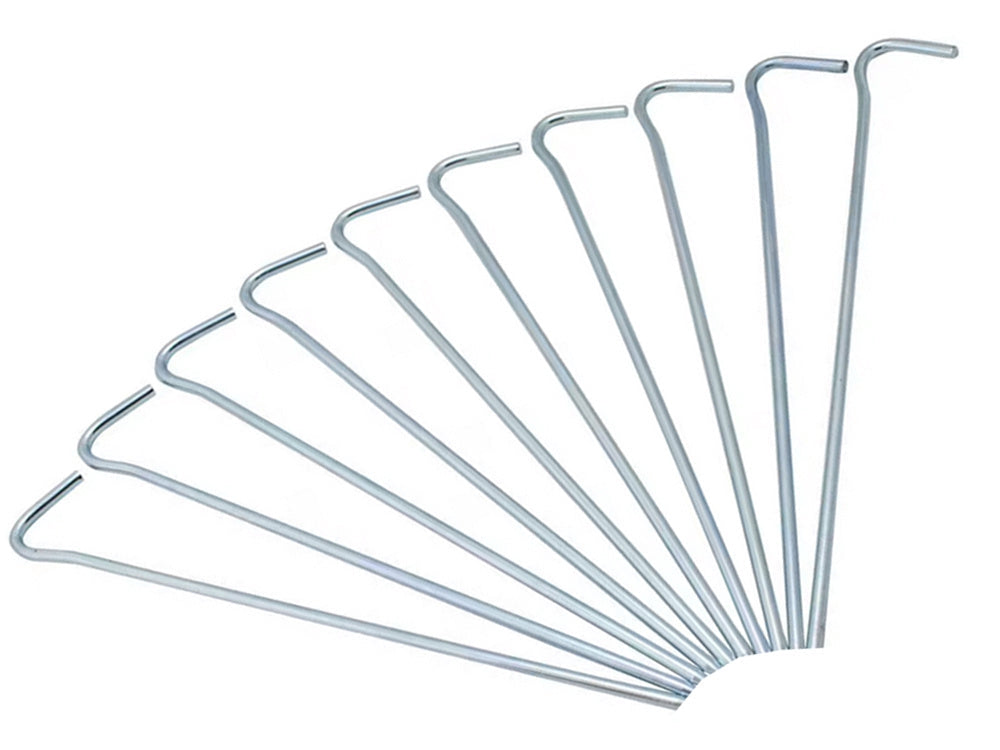 Tältpinnar i stål 31 cm 10-pack silver