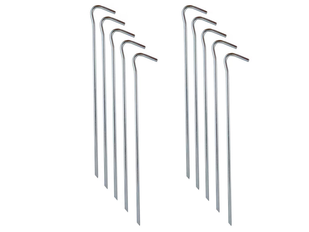 Tältpinnar i stål 31 cm 10-pack silver