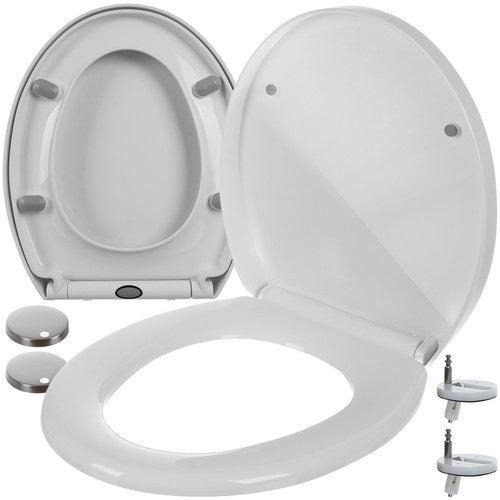 Toalettlock mjukstängande universell vit PP 44x37 cm 6-23 cm hålavstånd