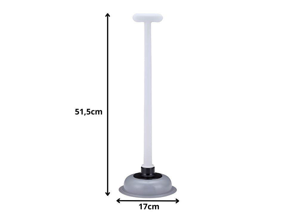 Toalett- och vaskrensare med gummisugkopp 17x51 cm grå/vit
