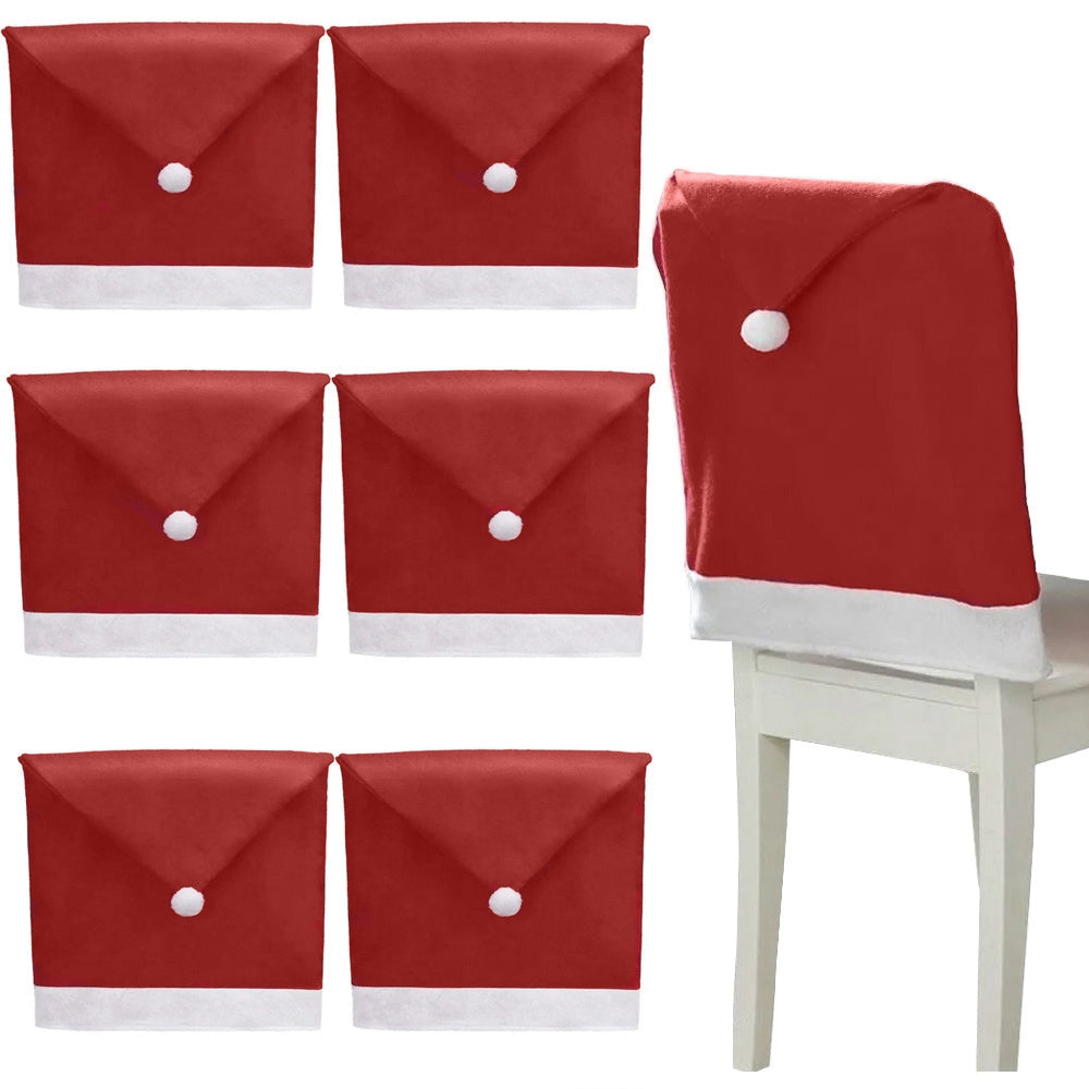 Tomteluvor till stolar stolsöverdrag röd 6-pack 50x68 cm