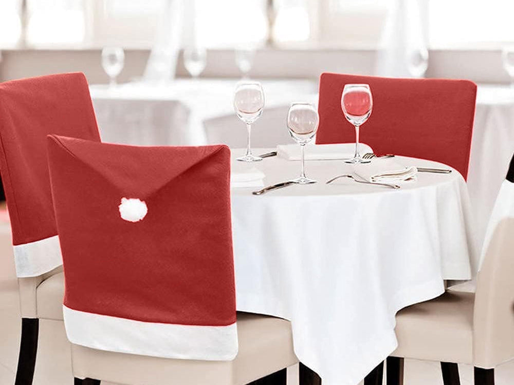 Tomteluvor till stolar stolsöverdrag röd 6-pack 50x68 cm