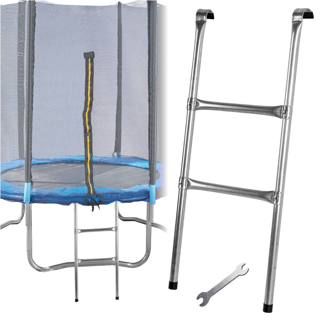 Trampolinstege i stål 2 steg 86 cm universell med krokar