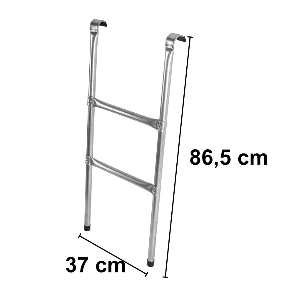Trampolinstege i stål 2 steg 86 cm universell med krokar