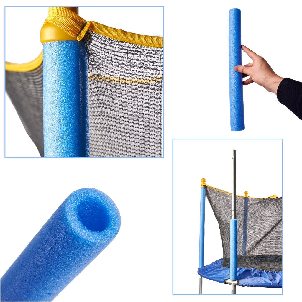 Trampolinstolpskydd skum 12-pack 41 cm blå, passar de flesta trampoliner