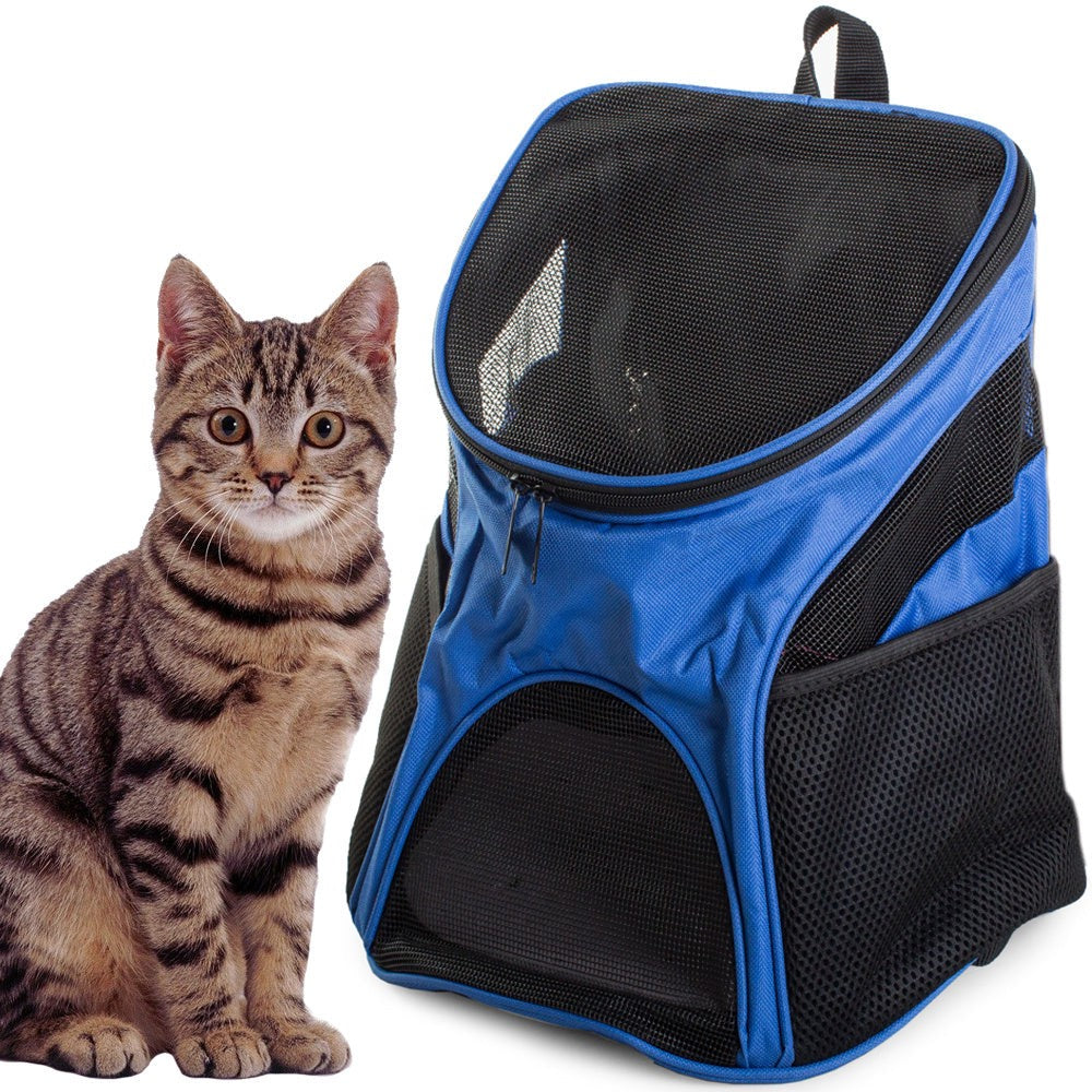 Transportryggsäck hund/katt nylon blå 33x30x25 cm max 10 kg