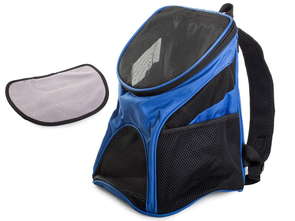 Transportryggsäck hund/katt nylon blå 33x30x25 cm max 10 kg