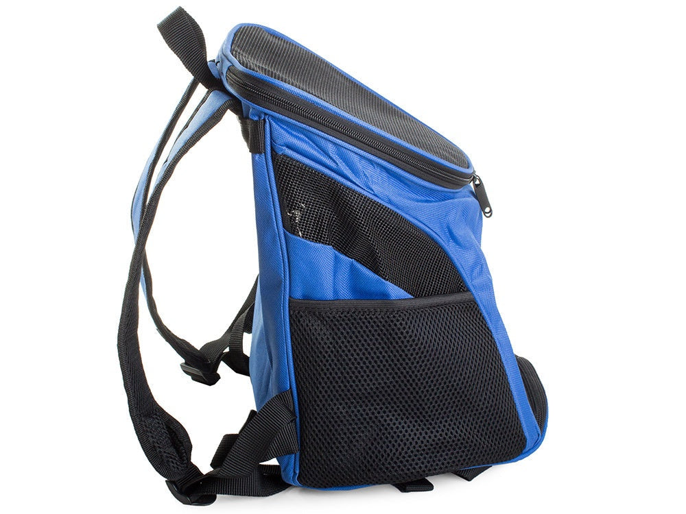 Transportryggsäck hund/katt nylon blå 33x30x25 cm max 10 kg