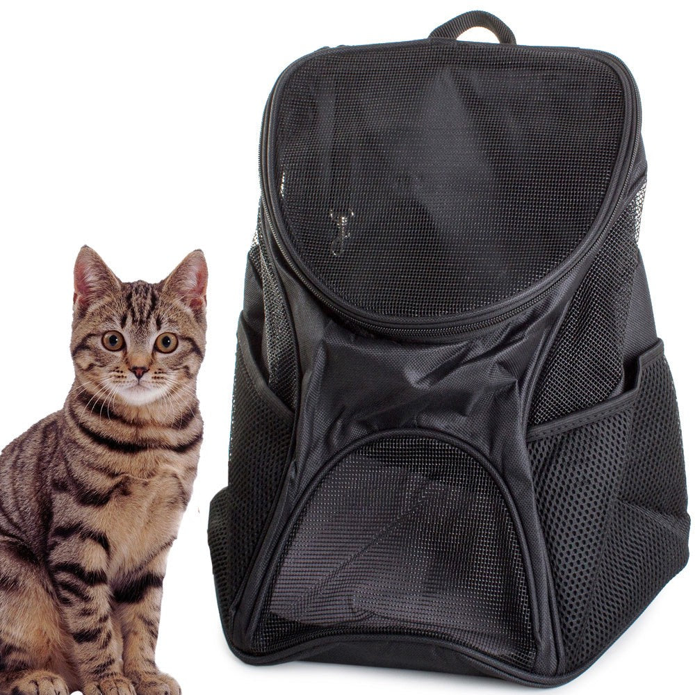 Transportryggsäck hund/katt nylon svart 33x30x25 cm max 10 kg