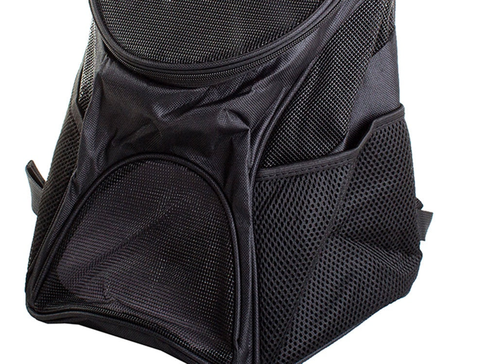 Transportryggsäck hund/katt nylon svart 33x30x25 cm max 10 kg