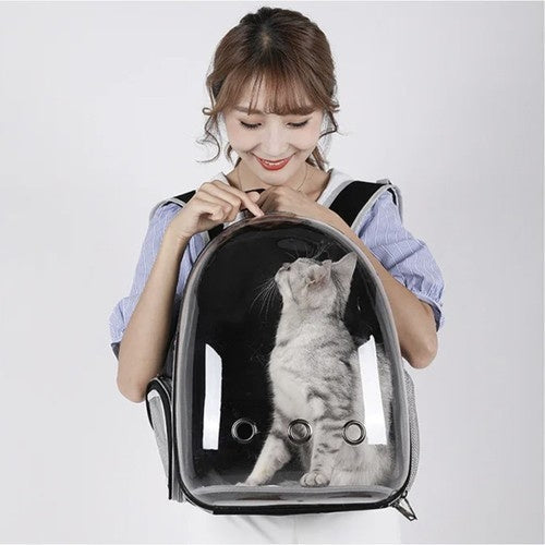 Transportväska för hund/katt 41x35x24 cm max 10 kg plexiglasfront