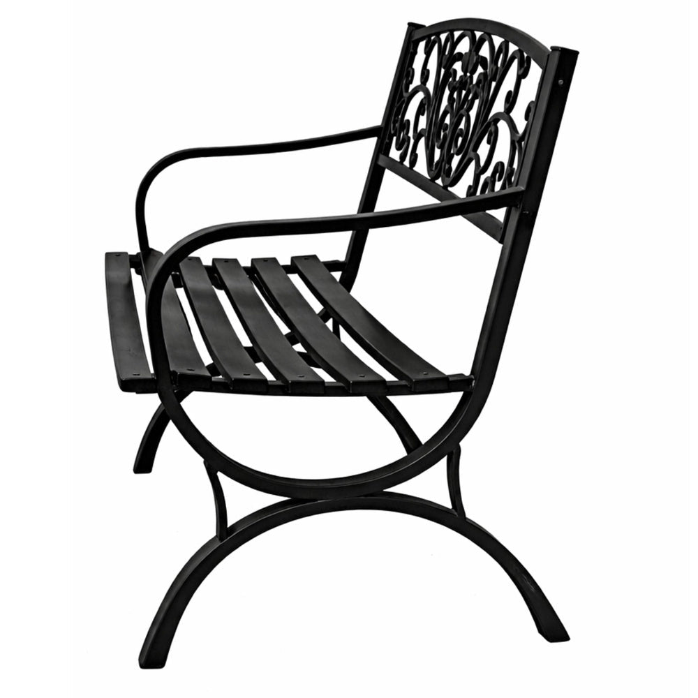 Trädgårdsbänk i metall 2-sits 127x60x85 cm max 220 kg