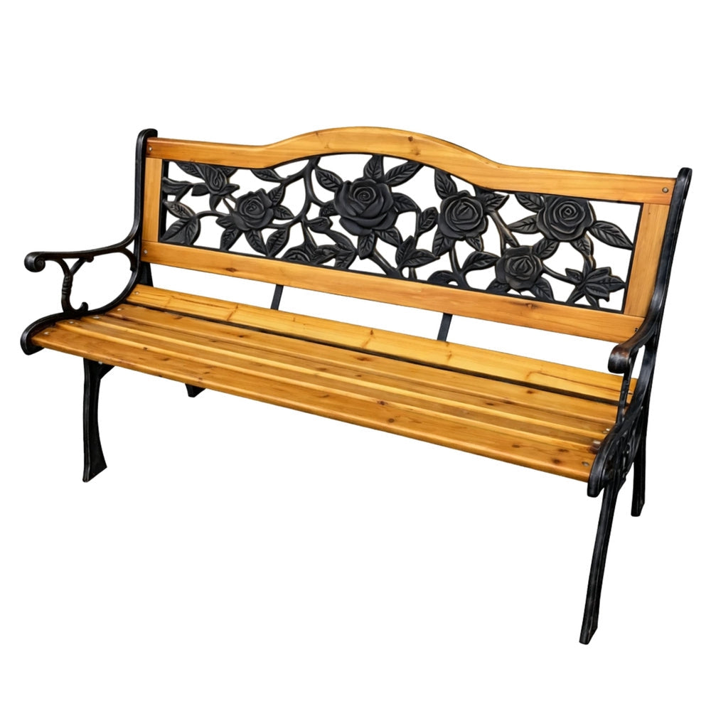 Trädgårdsbänk med ryggstöd poppelträ/metall 125 cm grön detalj