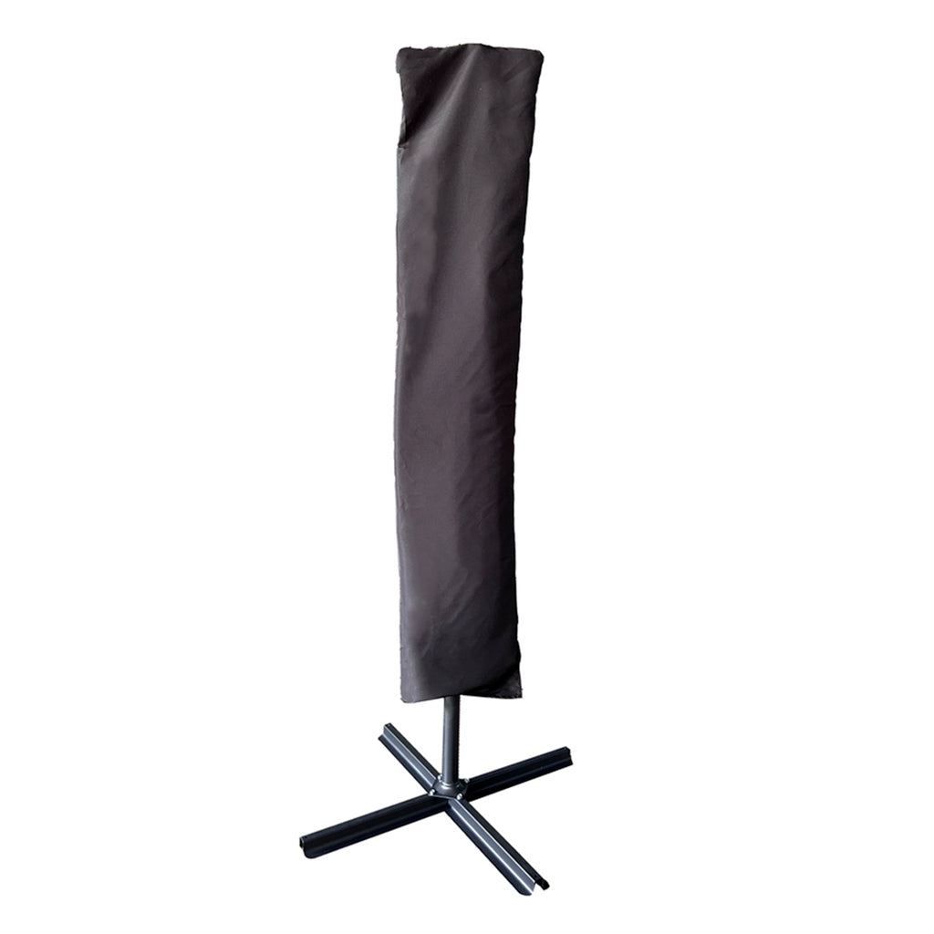 Trädgårdsparaply 290 cm svart med vev, lutning/höjdjustering, hölje