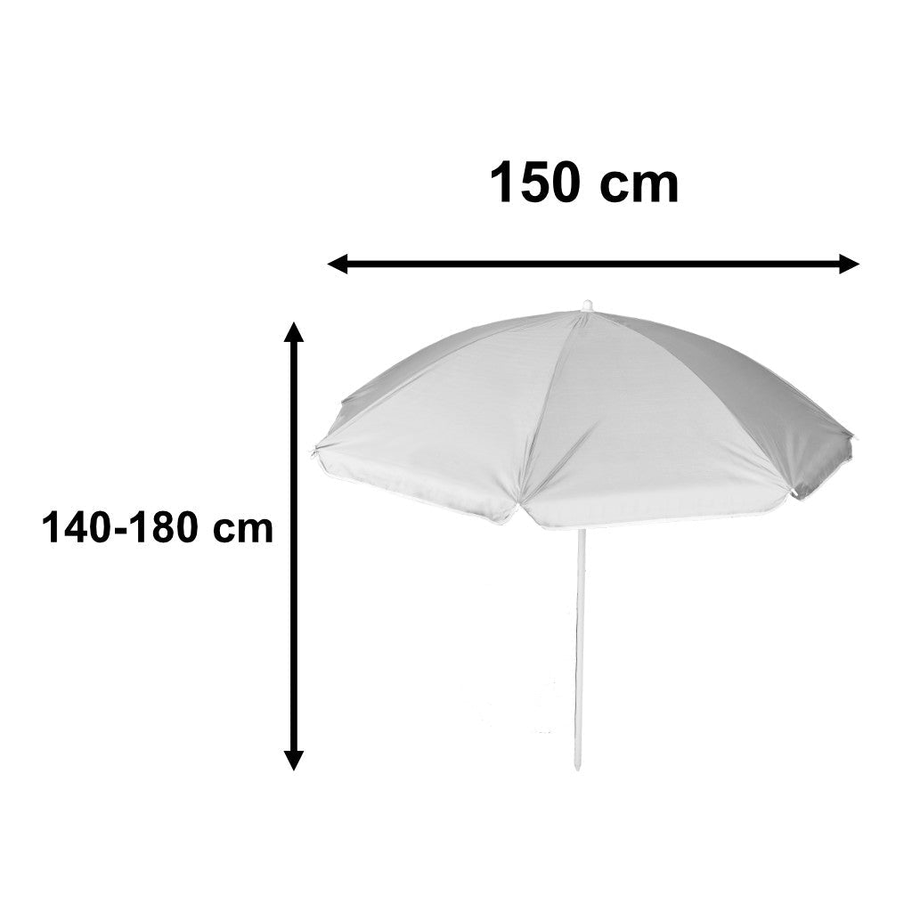 Trädgårdsparasol 150 cm UPF 50+ silverbelagd insida hopfällbar