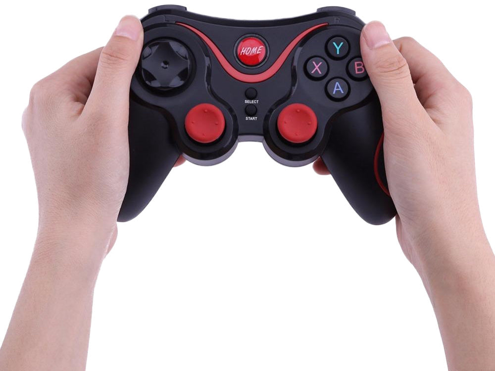 Trådlös gamepad Bluetooth med mobilhållare för iOS/Android/PC svart