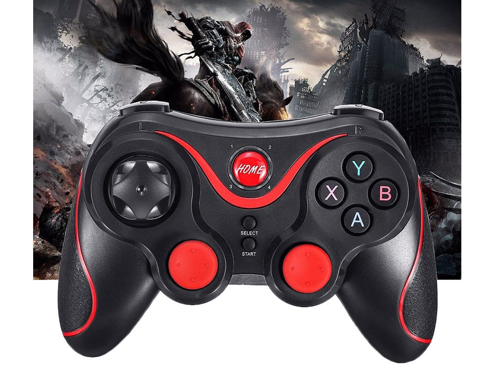 Trådlös gamepad Bluetooth med mobilhållare för iOS/Android/PC svart